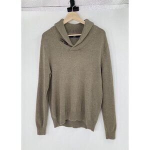 J‎ Crew Mens Brown Cotton Toggle Shawl Neck Pullover Sweater Size Small